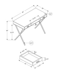 Computer Desk, Home Office, Laptop, Left, Right Set-up, Storage Drawers, 42"l, Work, White Laminate, Black Metal, Contemporary, Modern