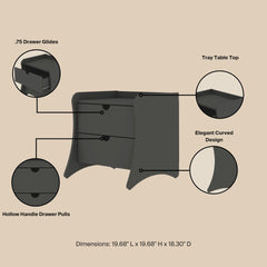 Nightstand in Charcoal Gray