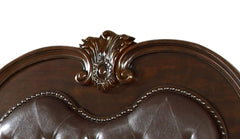 Traditional Style Button Tufted Upholstery Headboard King Bed Made with Wood in Dark Walnut