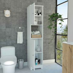 Charlotte Linen Cabinet, 2 Single Door Cabinet, Division, One Shelf
