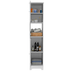 Charlotte Linen Cabinet, 2 Single Door Cabinet, Division, One Shelf