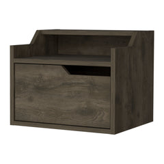Florence Floating Nightstand with Drawer and Dual-Shelf Display