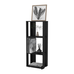 FM FURNITURE Modoc Bookcase in Melamine with Open Storage, Black