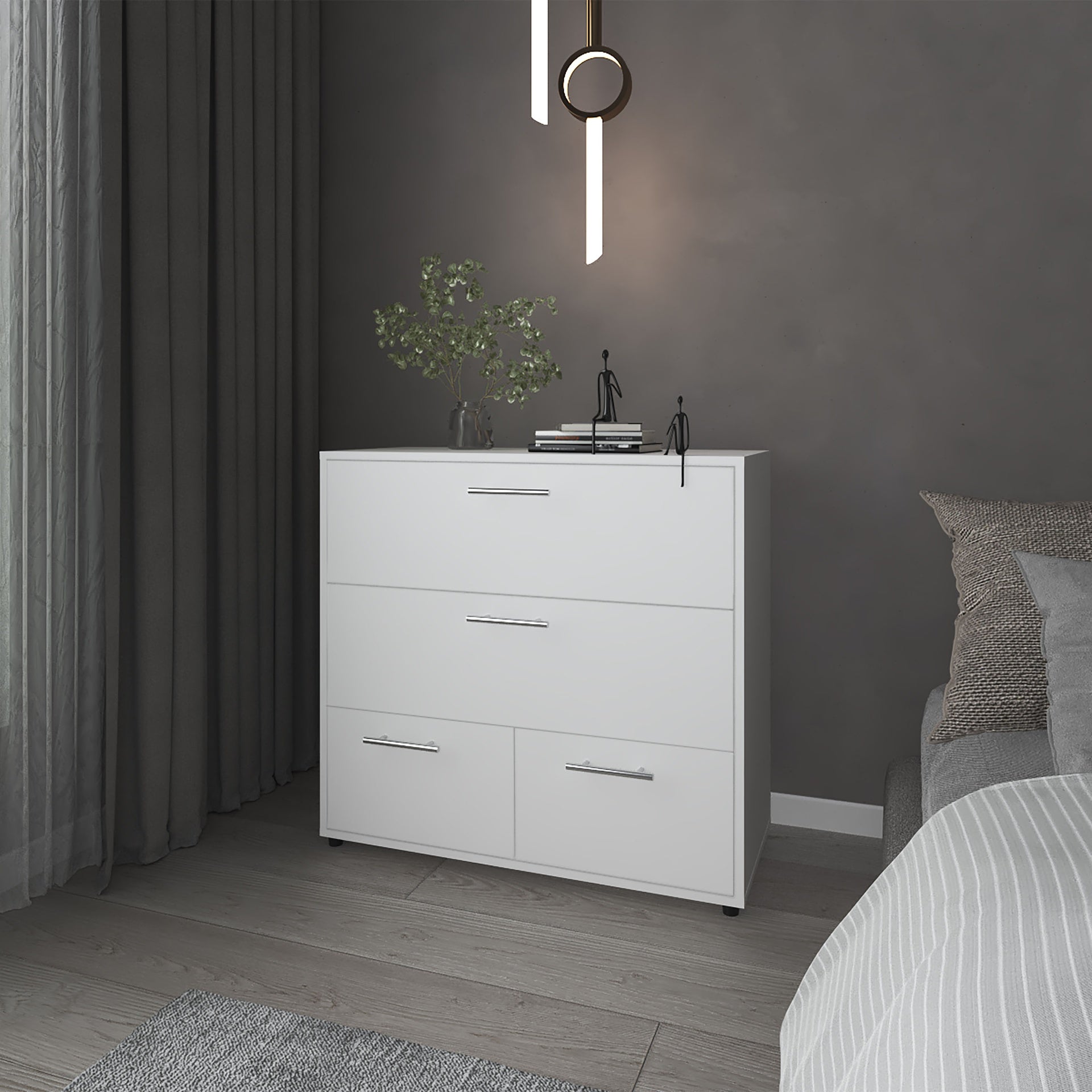 Oto Dresser with 4 Spacious Drawers, White