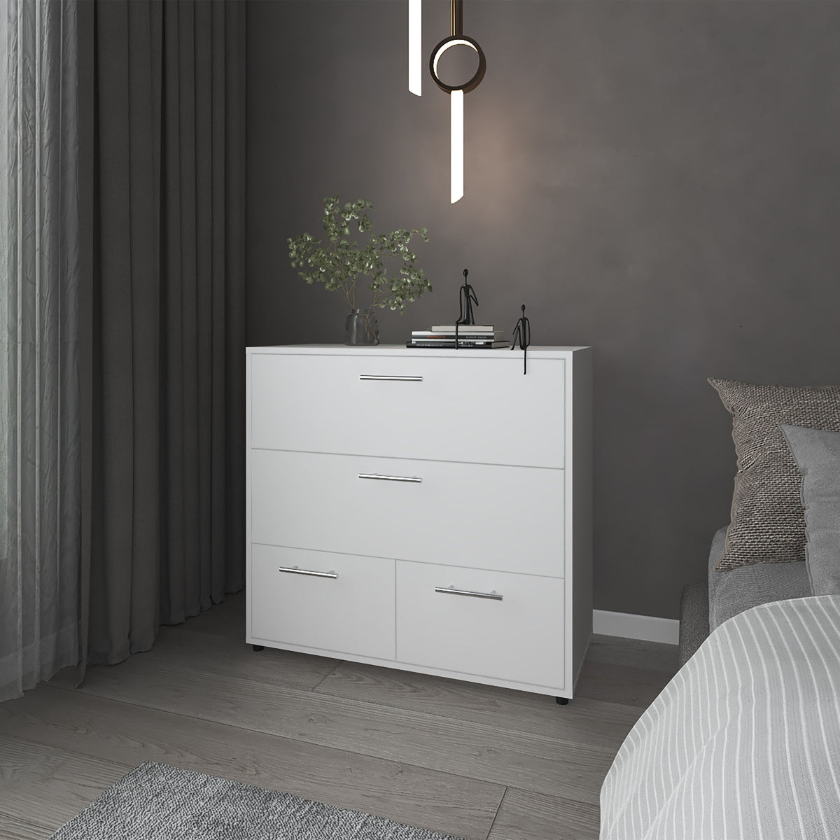 Oto Dresser with 4 Spacious Drawers, White
