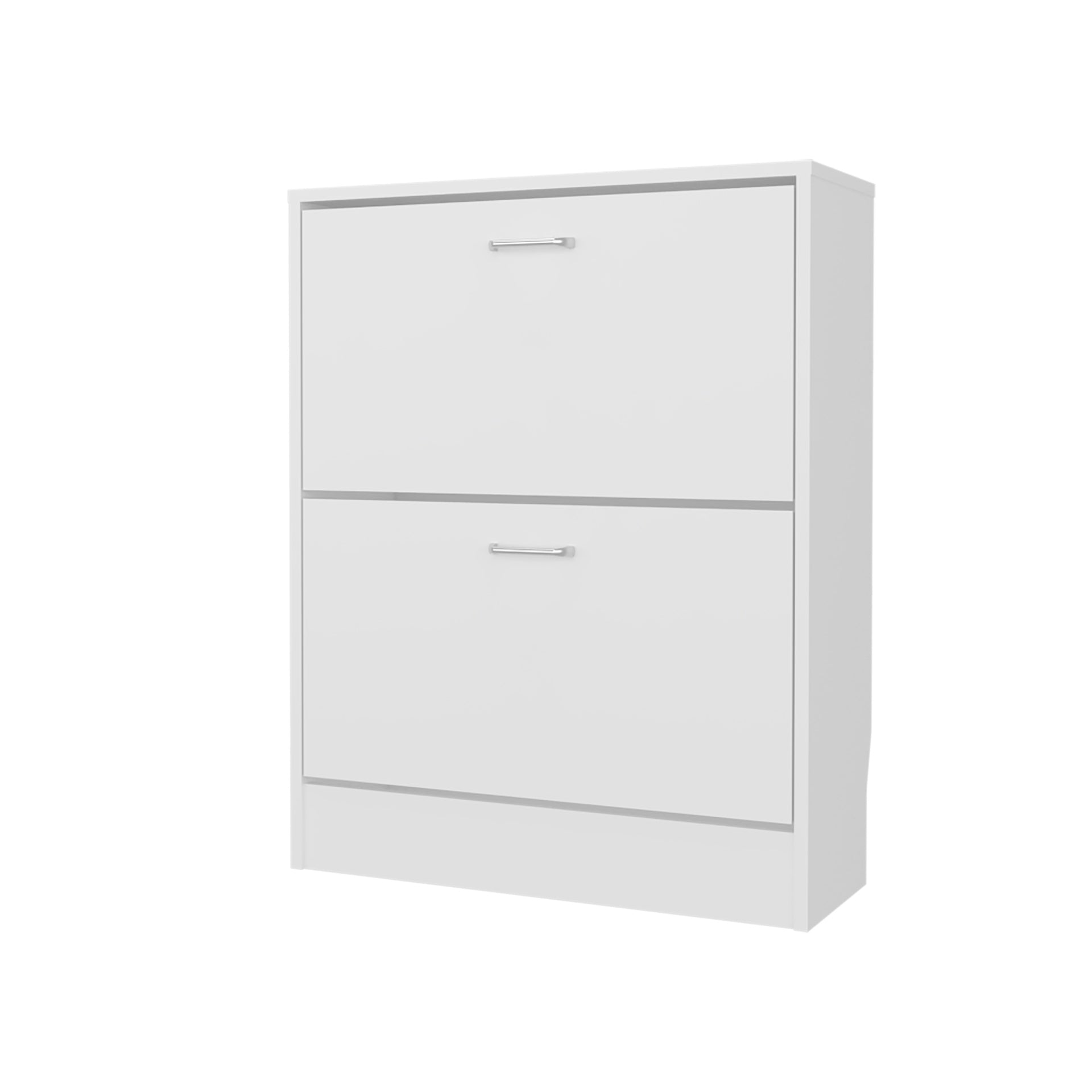 Ozzy Shoe Cabinet, 2 Tilt-Out Doors, Slim Design, Internal Supports, Modern Style, White