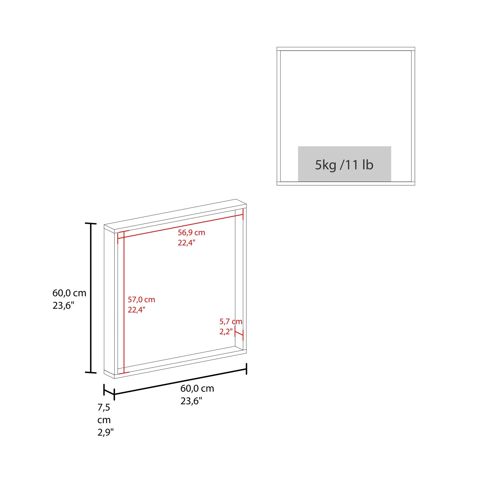 Porta Wall Mounted Bathroom Mirror Cabinet with Storage, White