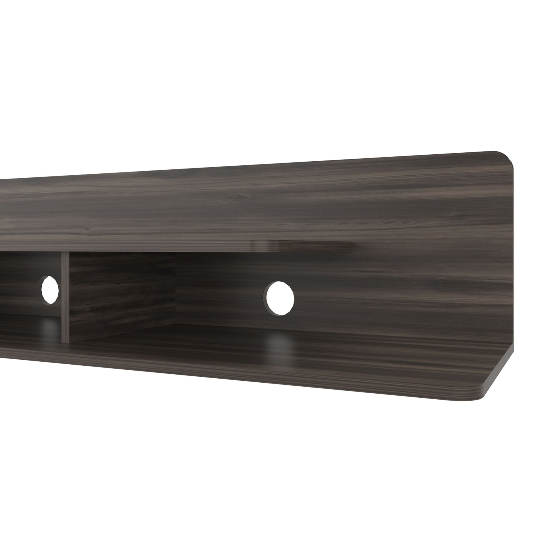 Dragon Tv Stand with Open Storage, Stained Walnut