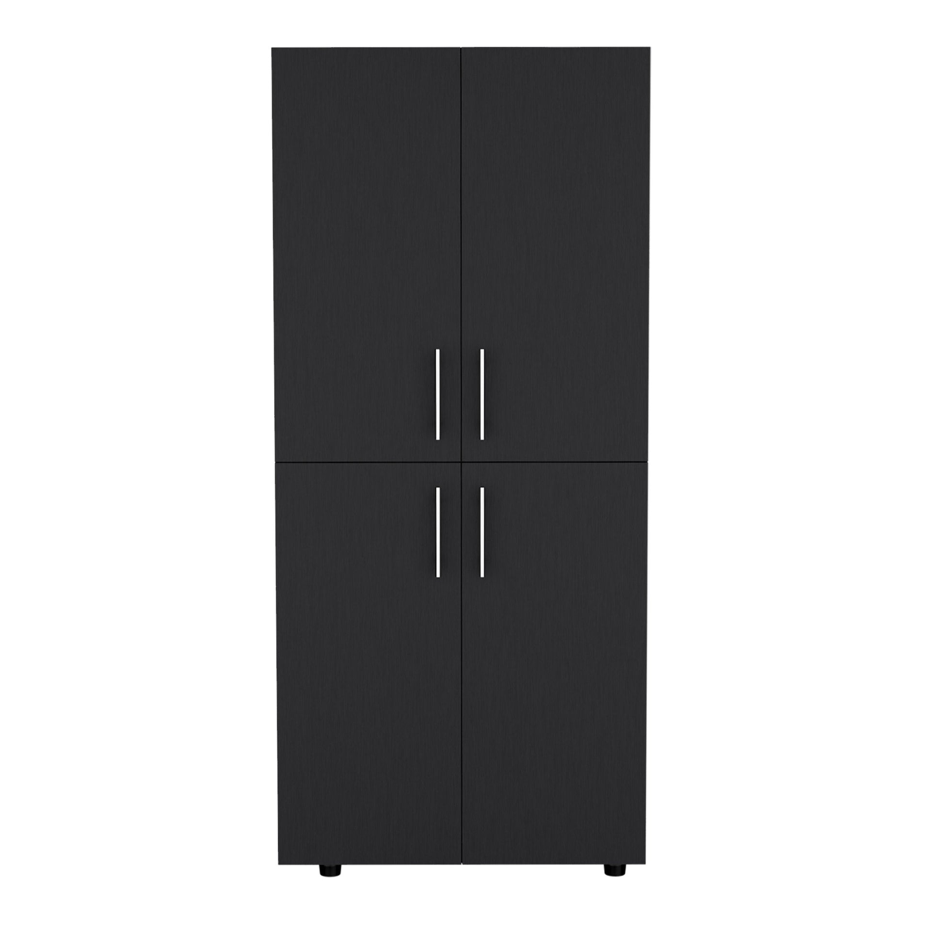 Hazel Armoire in melamine with 2 doors , 4 shelves and 2 clothes hanging bar