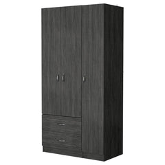 Eureka Three Door Armoire, Two Drawers, Rod Smoke Oak