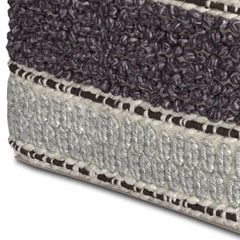 Grady - Square Pouf - Magenta / Natural