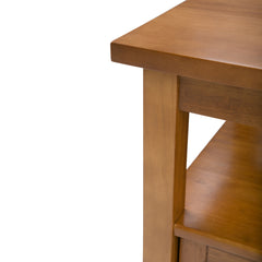 Warm Shaker Solid Wood 20 inch Wide Transitional End Table in Light Golden Brown