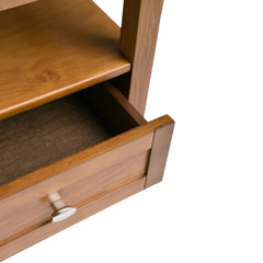 Warm Shaker Solid Wood 20 inch Wide Transitional End Table in Light Golden Brown