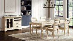 Table with Leaf - Whitewash
