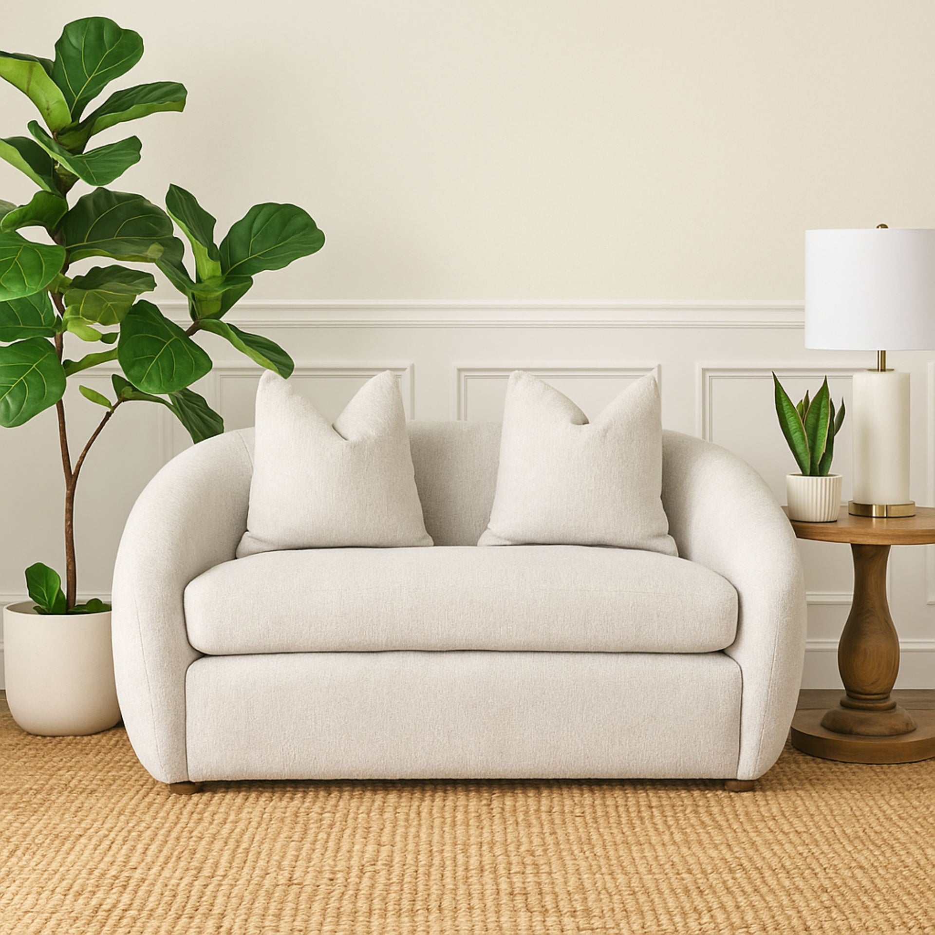Loveseat - Mendocino Beach Fabric with 2 Pillows