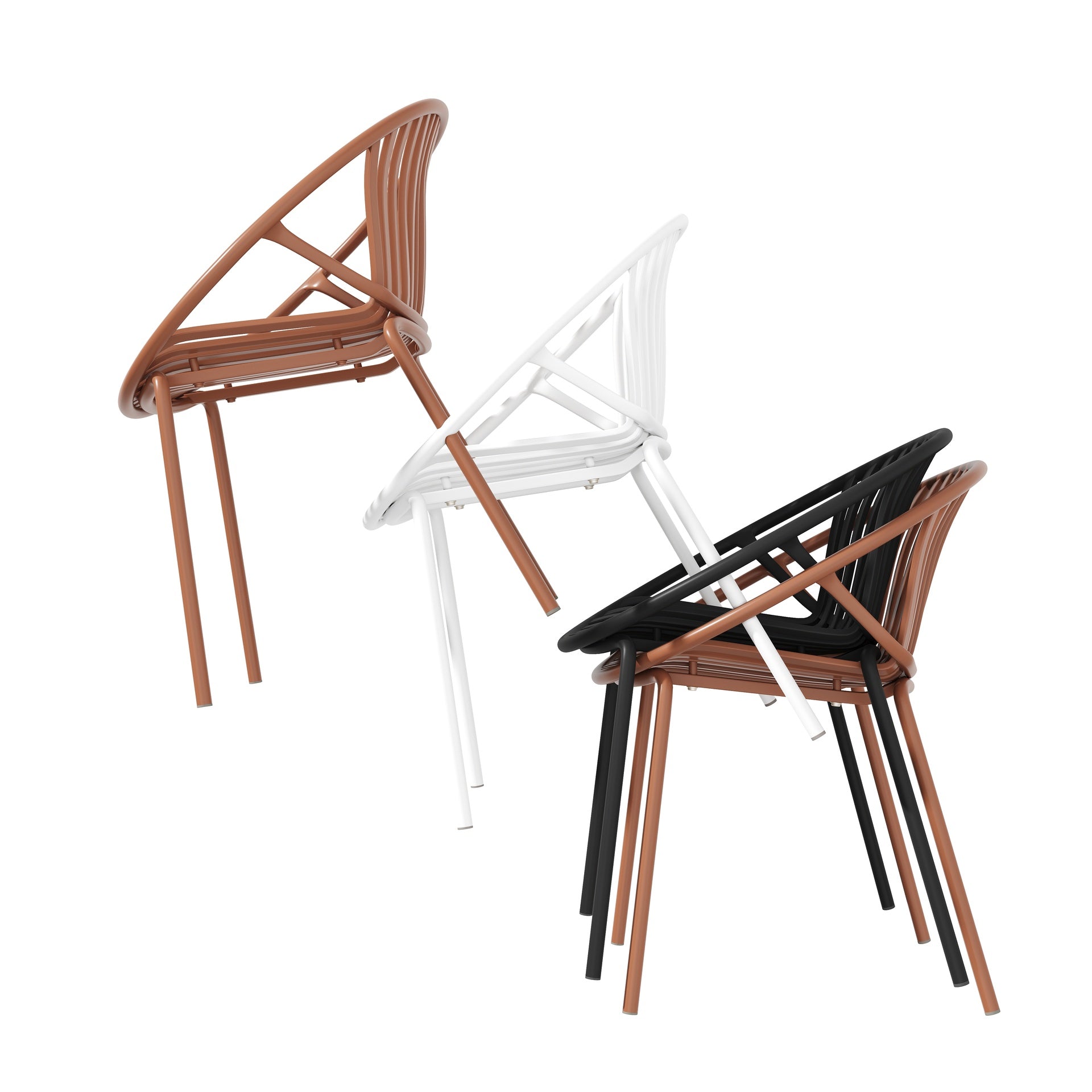 7 Pieces Outdoor Modern Expandable Dining Set with Stackable Chair,Orange+Teak