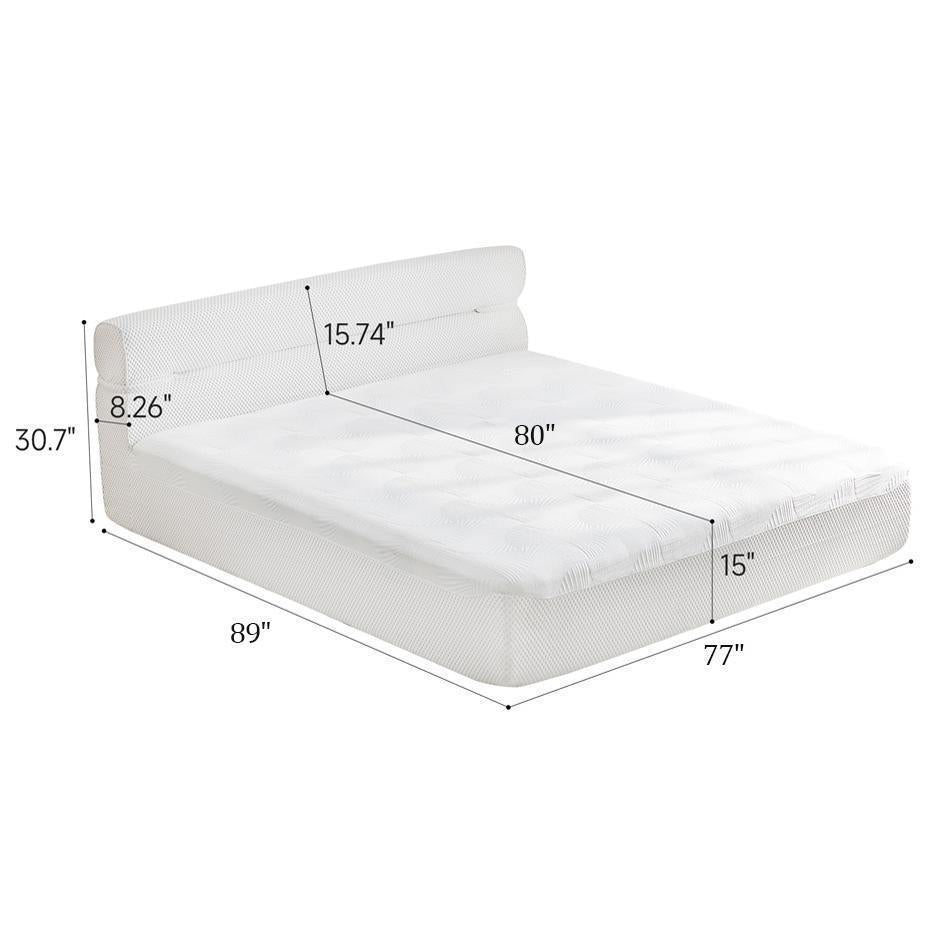 All in One King Mattress & Bed Frame, 15 Inch King Size Mattresses  in a Box with Cool Fabric, Pressure Relief  Motion Isolation  No Assembly Required  for Living Room Apartment Bedroom Dormitory