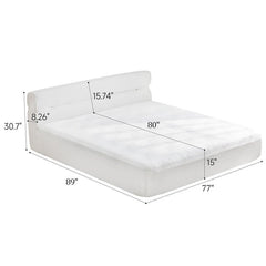 All in One King Mattress & Bed Frame, 15 Inch King Size Mattresses  in a Box with Cool Fabric, Pressure Relief  Motion Isolation  No Assembly Required  for Living Room Apartment Bedroom Dormitory