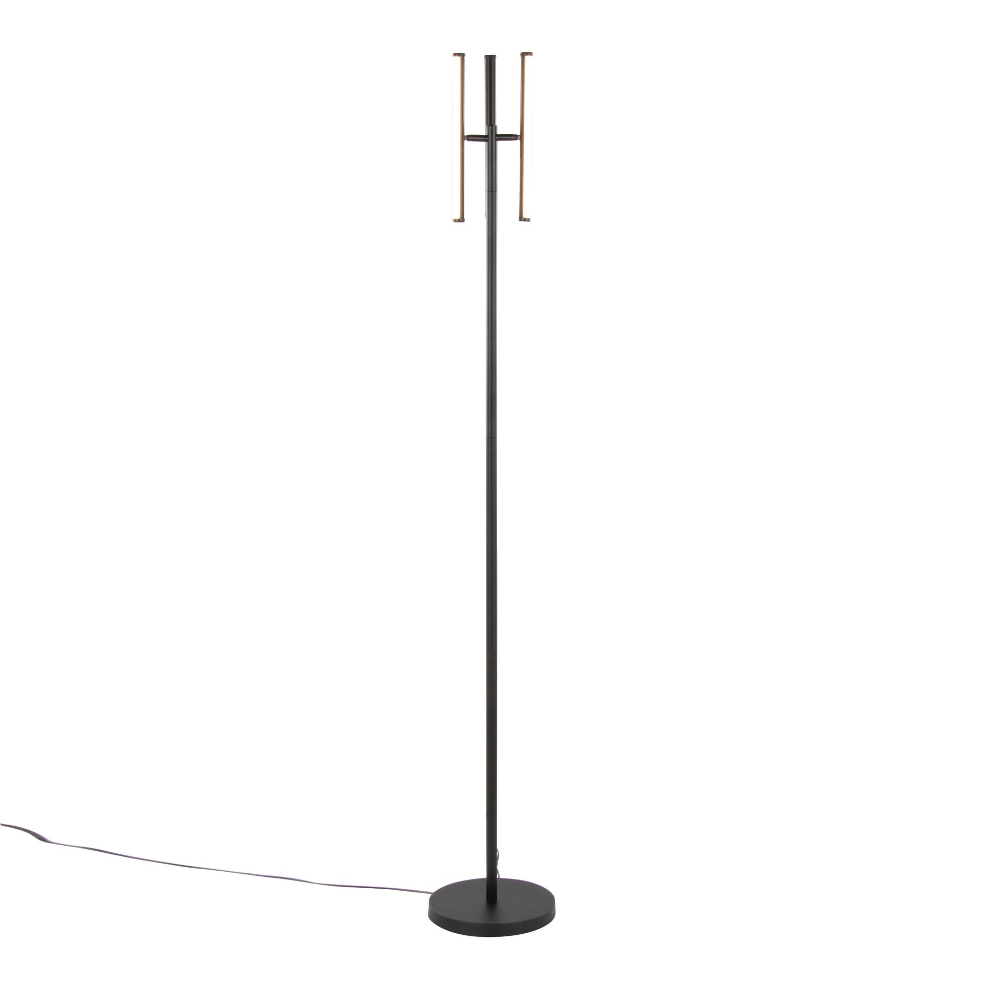 Icicle 65" Modern Swivel Floor Lamp in Black Metal by LumiSource