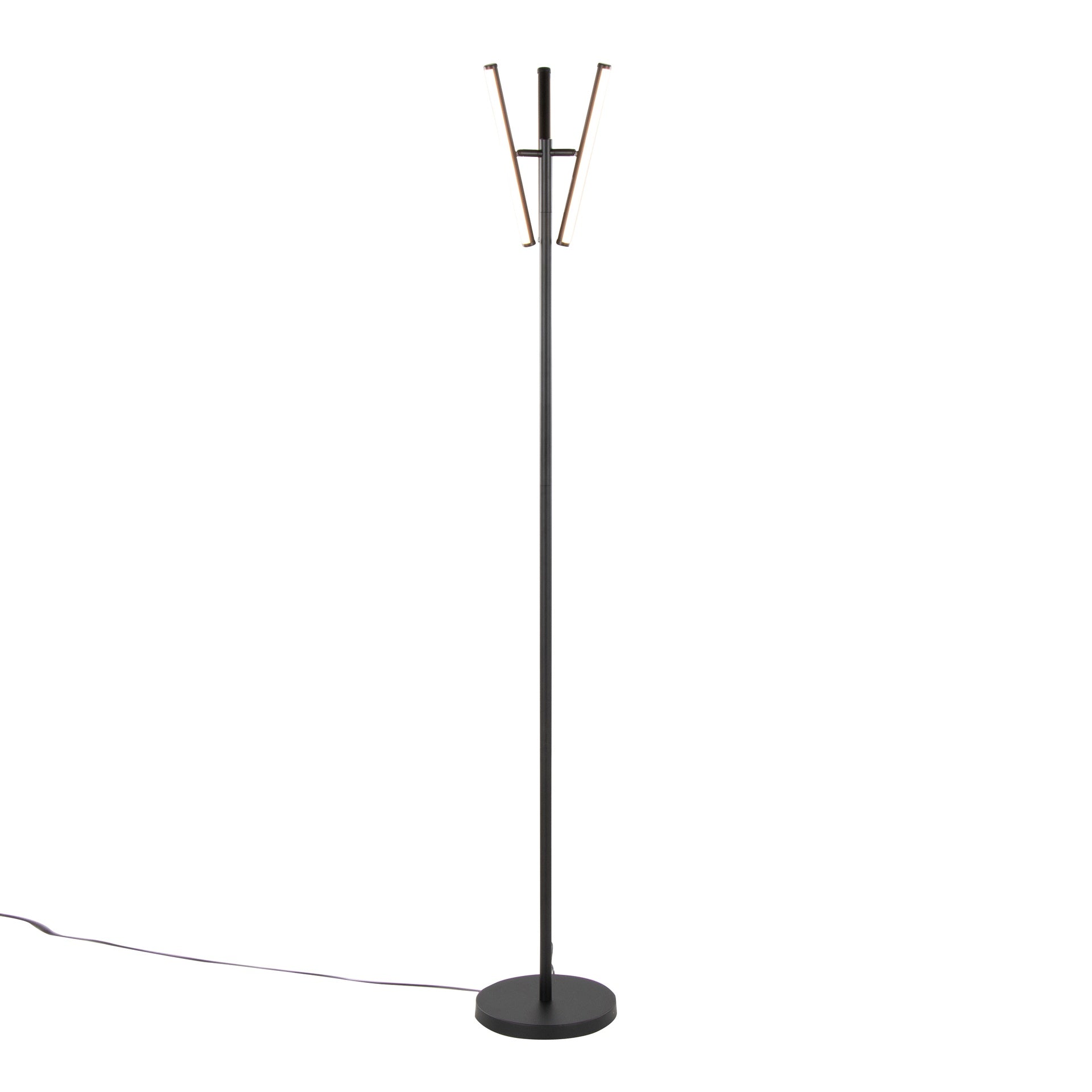 Icicle 65" Modern Swivel Floor Lamp in Black Metal by LumiSource