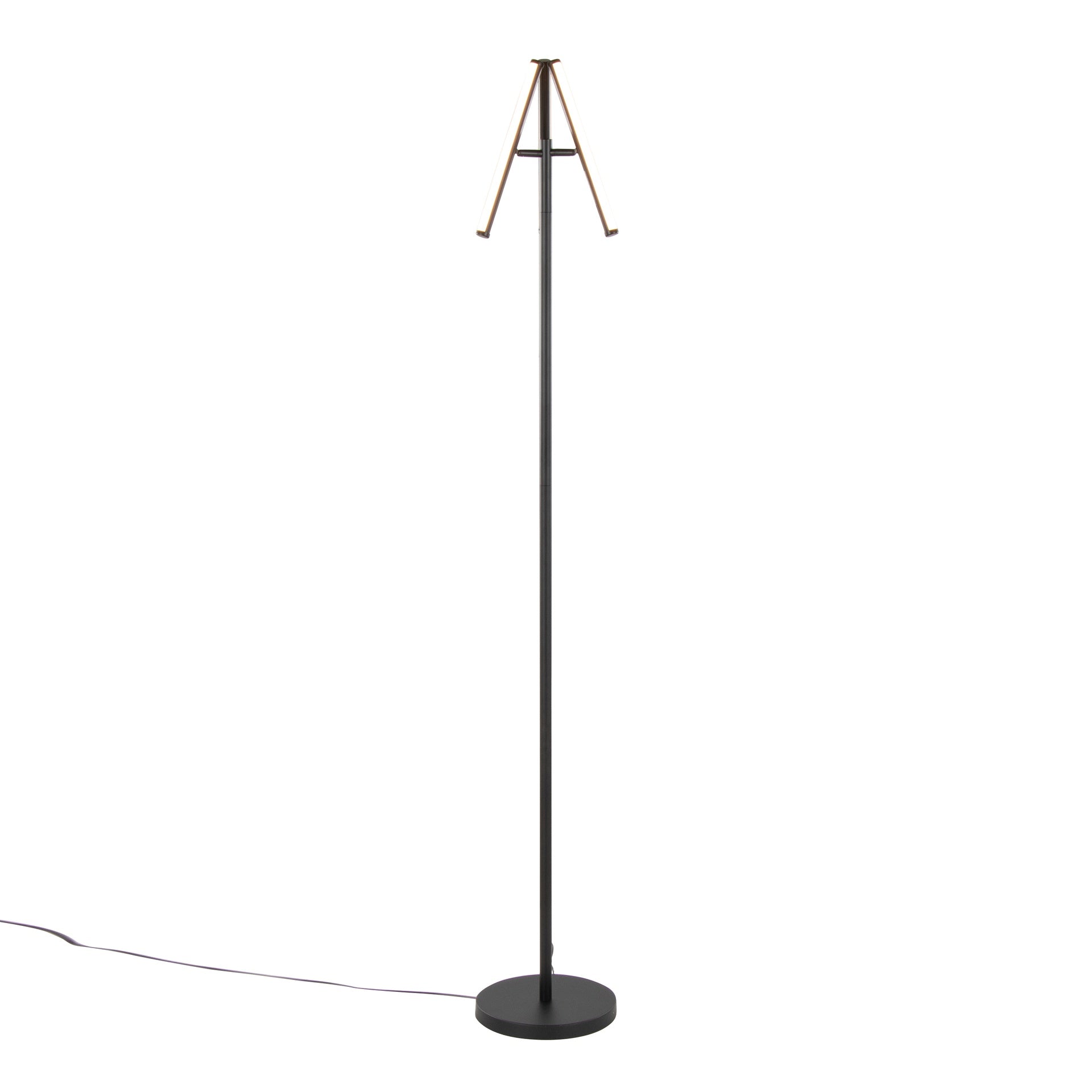 Icicle 65" Modern Swivel Floor Lamp in Black Metal by LumiSource