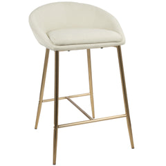 Matisse Glam 26" Counter Stool with Gold Frame and Cream Fabric by LumiSource - Set of 2