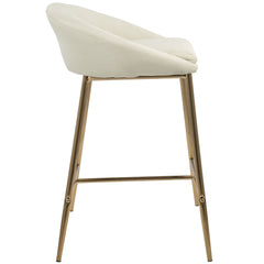 Matisse Glam 26" Counter Stool with Gold Frame and Cream Fabric by LumiSource - Set of 2