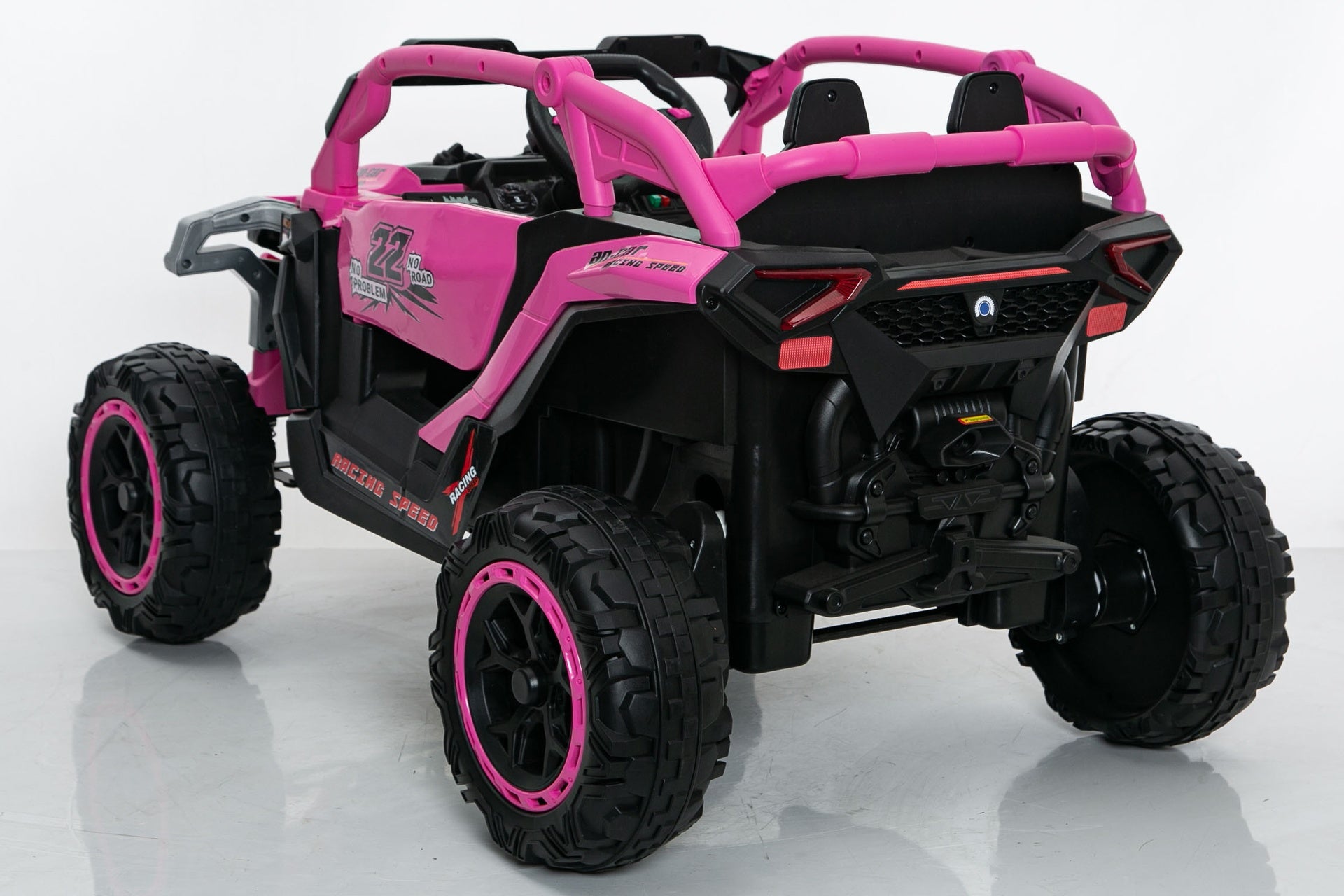 Ride on Models Truck Car 12V Kids Electric Vehicles, Remote Control, Front & Rear Shock Suspension, 2 Seater UTV, Flashlights and a built-in music player, For Age 3-6 Years Old (Magenta)