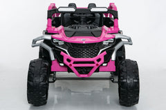 Ride on Models Truck Car 12V Kids Electric Vehicles, Remote Control, Front & Rear Shock Suspension, 2 Seater UTV, Flashlights and a built-in music player, For Age 3-6 Years Old (Magenta)
