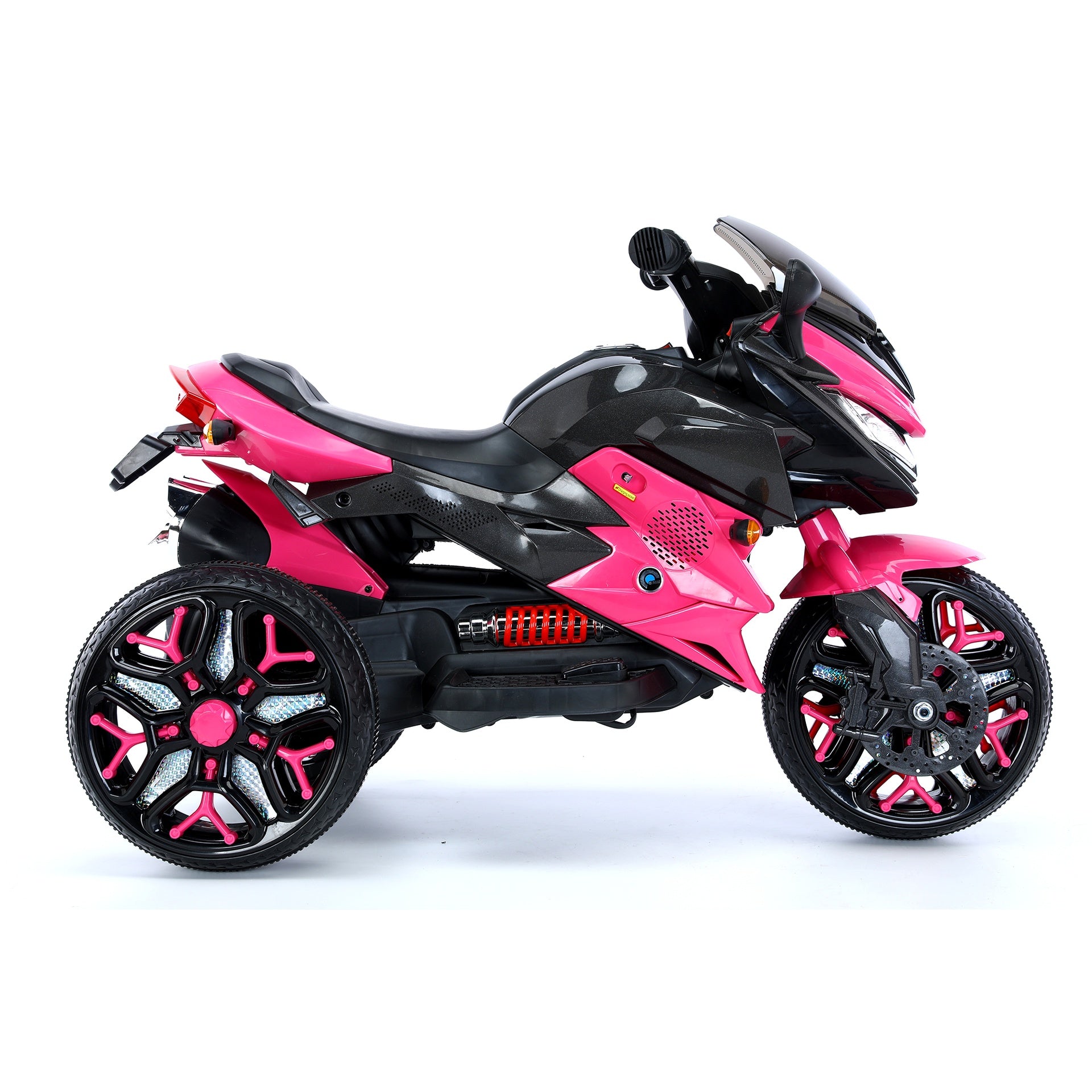 Kids Motorcycle Ride-On Motorcycle 3-Wheels Battery Powered Motorbike  Rechargeable 12 V kids  ride on toy with PU seat Training  Wheels/manual throttle/ drive by hand /Lighting  wheels