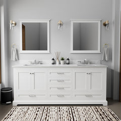 White Double Bath Vanity 80 in. W x 22 in. D, and 30 in. Mirrors