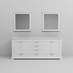 White Double Bath Vanity 80 in. W x 22 in. D, and 30 in. Mirrors