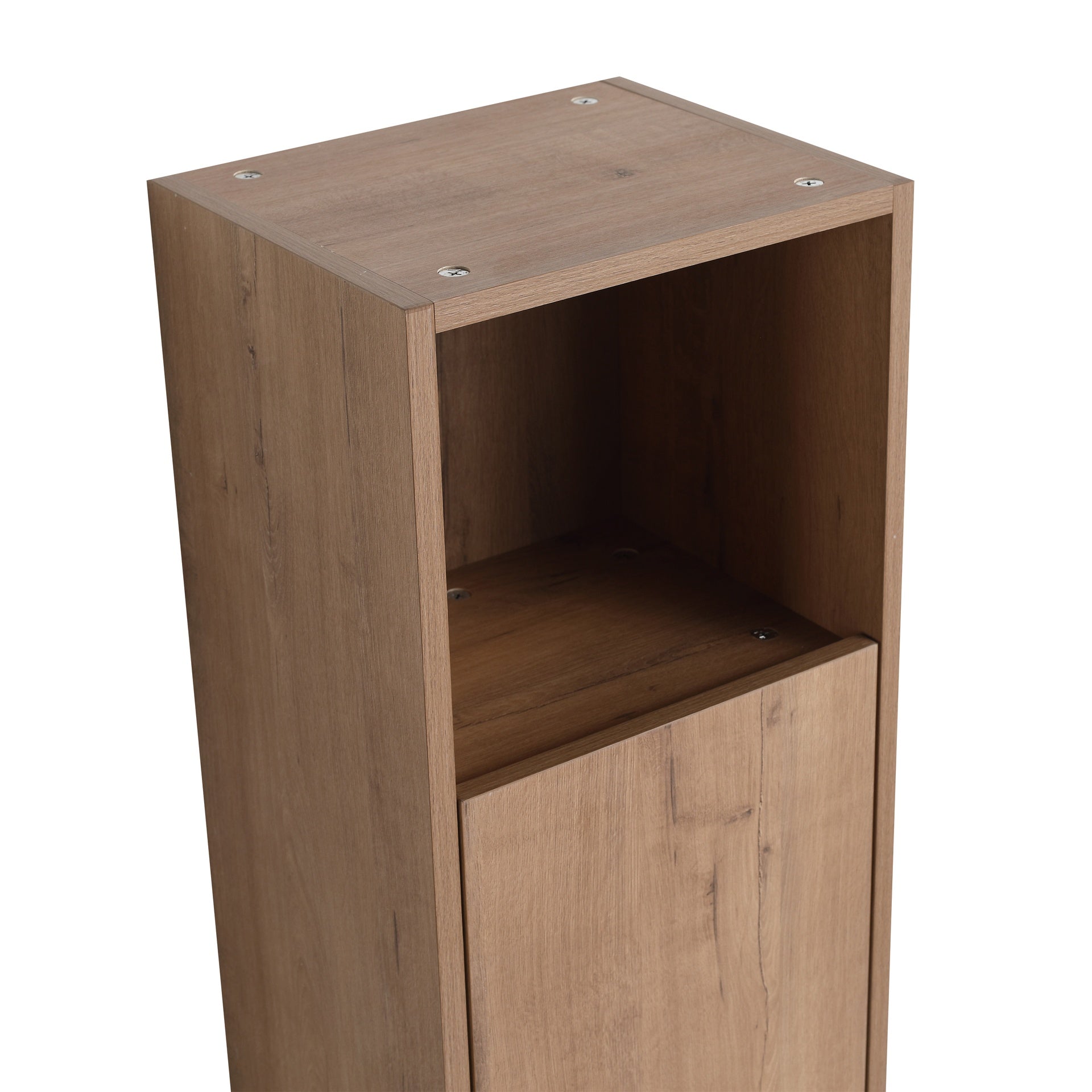 12" Bathroom Side Cabinet,Soft Close Doors,Float Mounting Design,Imitative Oak,(KD-Packing)
