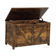 Storage Chest,Storage Bench,Retro Toy Box Organizer ,Entryway Storage Bench with 2 Hinges,Easy Assembly,Rustic Brown