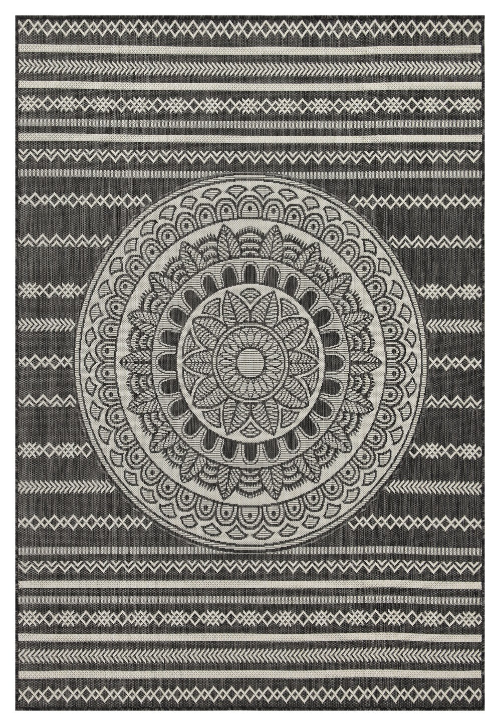 Sunshine GC_HAR2017 Anthracite 5 ft. 3 in. x 7 ft. 3 in. Indoor/Outdoor Area Rug