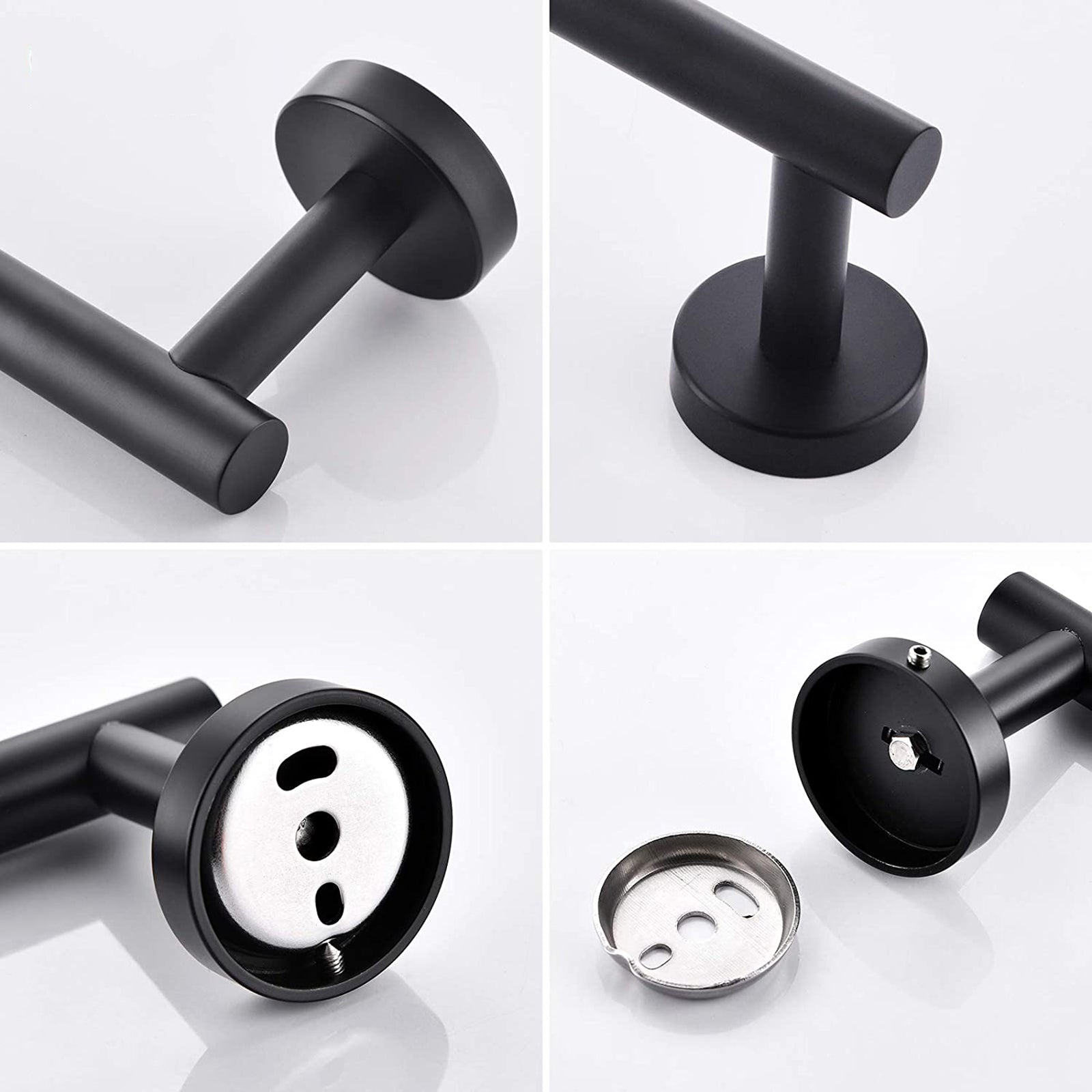 4-Pieces Matte Black Bathroom Accessories Set, Stainless Steel Bathroom Hardware Set, Bath Towel Bar Set, Towel Racks for Bathroom Wall Mounted.