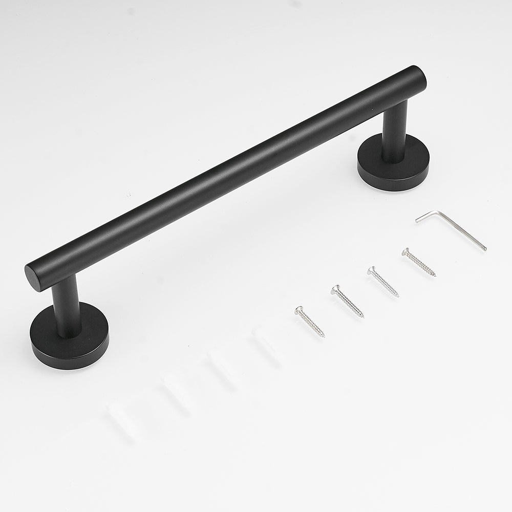 4-Pieces Matte Black Bathroom Accessories Set, Stainless Steel Bathroom Hardware Set, Bath Towel Bar Set, Towel Racks for Bathroom Wall Mounted.