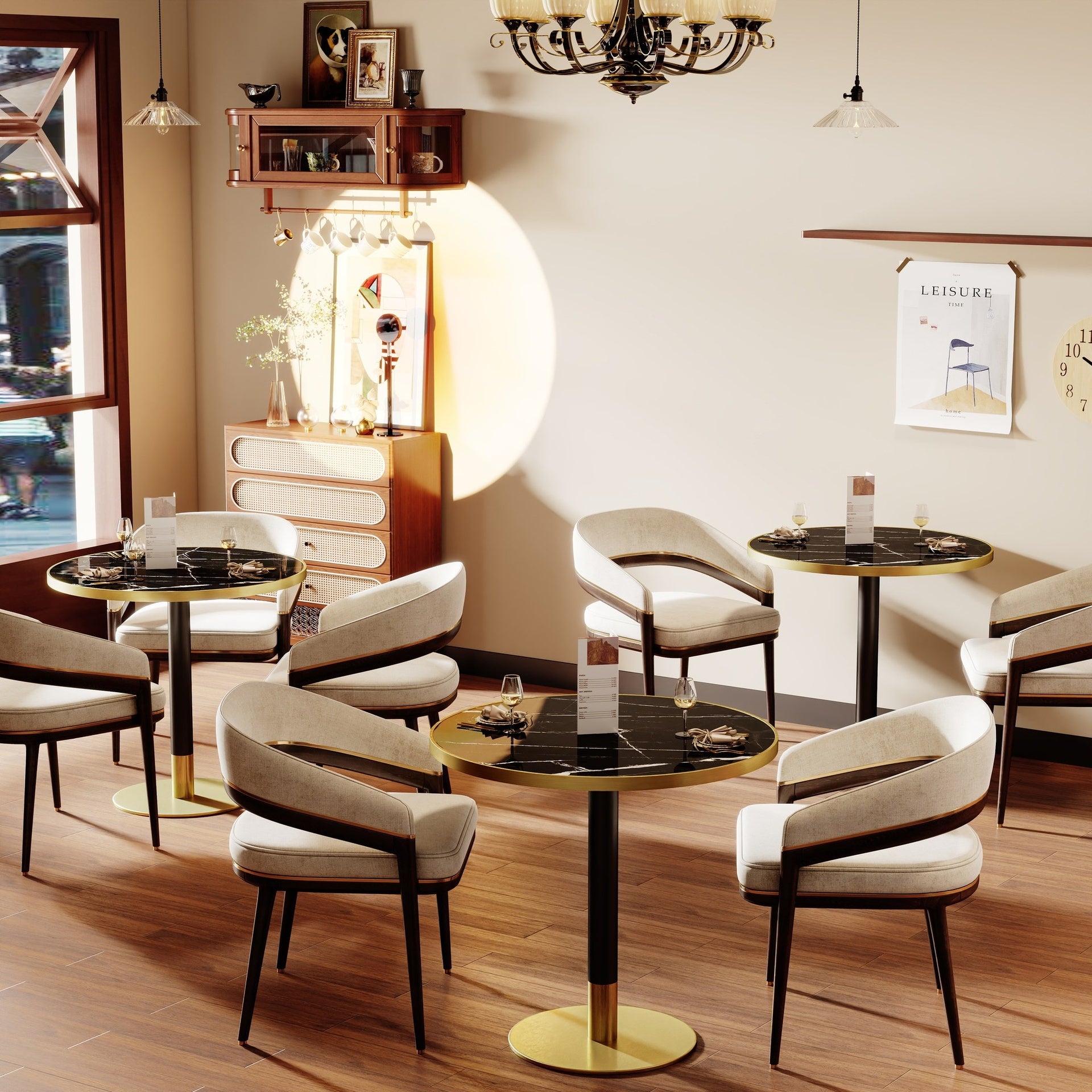 Round Modern Dinning Table 31.5 inches Bistro Table Tulip Table with Faux Marble top,Easy Assemble,Sturdy Metal Frame Diameter