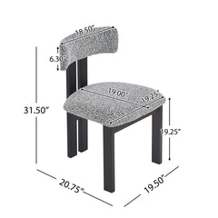 3- Piece Dining Set,Upholstered Dining Chairs With Metal Legs (Set of 2) (Black+White) + Round Dining Table