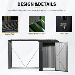 Outdoor Steel Firewood Rack and Metal Storage Shed,Two-In-One,Black (W540P171889) updated version