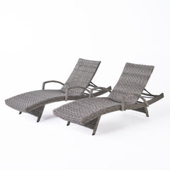 CRETE WICKER CHAISE LOUNGE