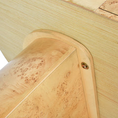Jesse 55.5" Single Drawer Oval Computer Desk, Warm Natural Brown Burl Wood