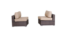 28" Wide Armless Outdoor Chairs with  Cushions (Set of 2) – Fully Assembled