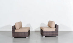 28" Wide Armless Outdoor Chairs with  Cushions (Set of 2) – Fully Assembled