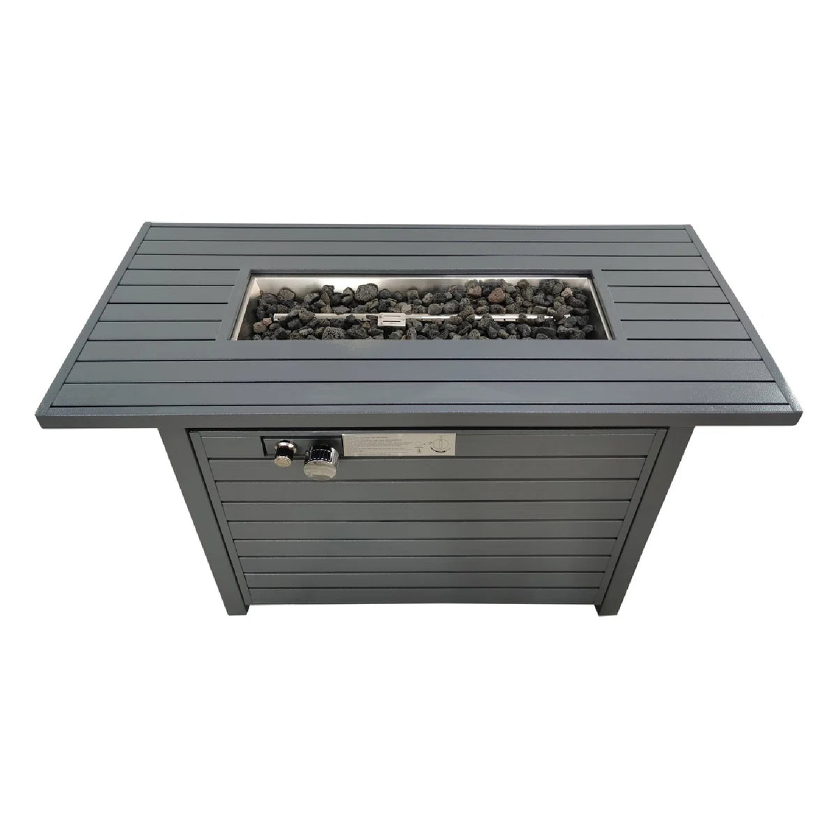 Outdoor 24" Gas Fire Pit Table with Lid – Durable Steel Construction