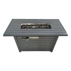 Outdoor 24" Gas Fire Pit Table with Lid – Durable Steel Construction