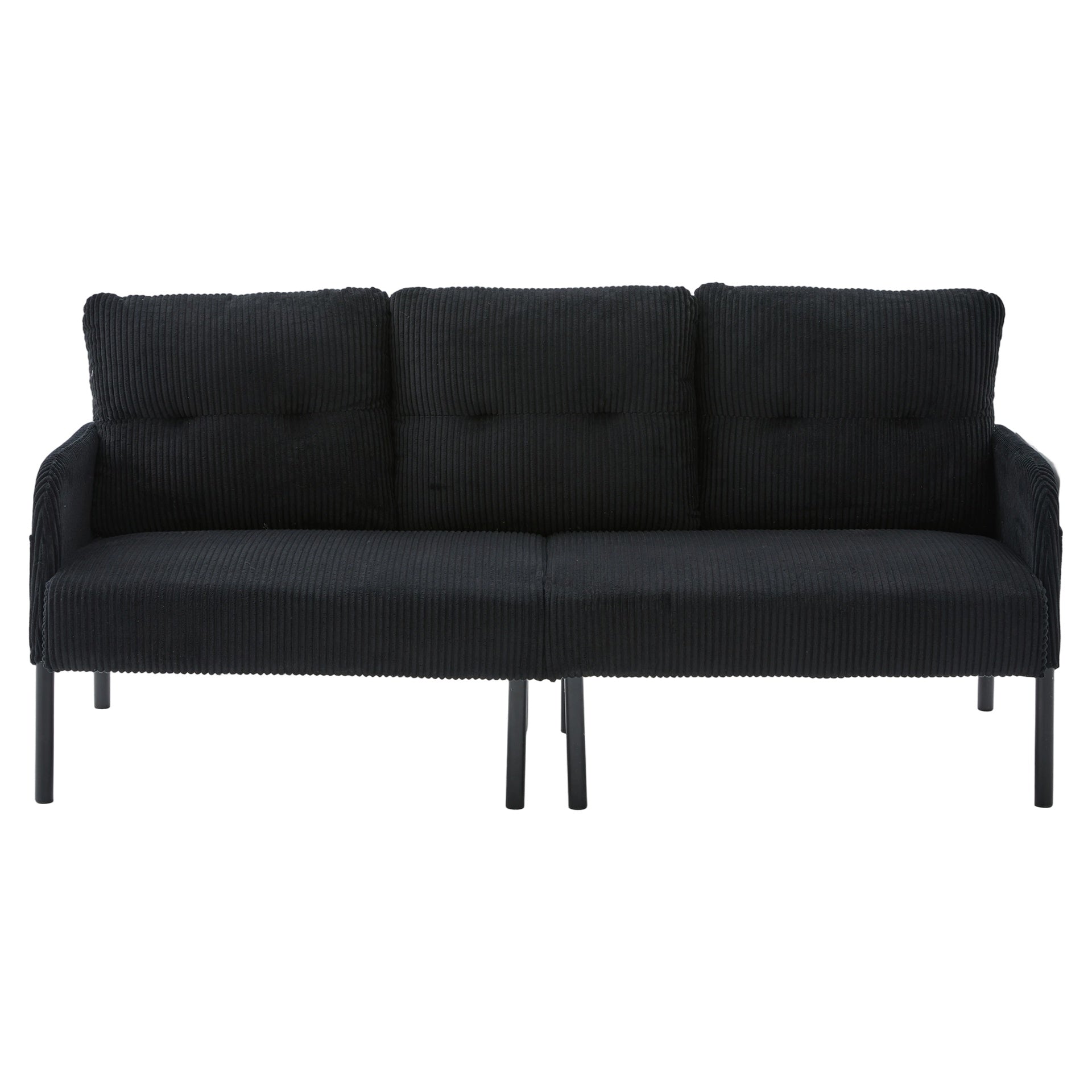 UNITED WE WIN Oversized Loveseat, Modern & Plush Double-seater Sofa, Corduroy Upholstered Couch, Cozy Bedroom Sofa with Metal Legs & Side Pockets, Ideal for Living Room, Bedroom, Dorm, Apartment