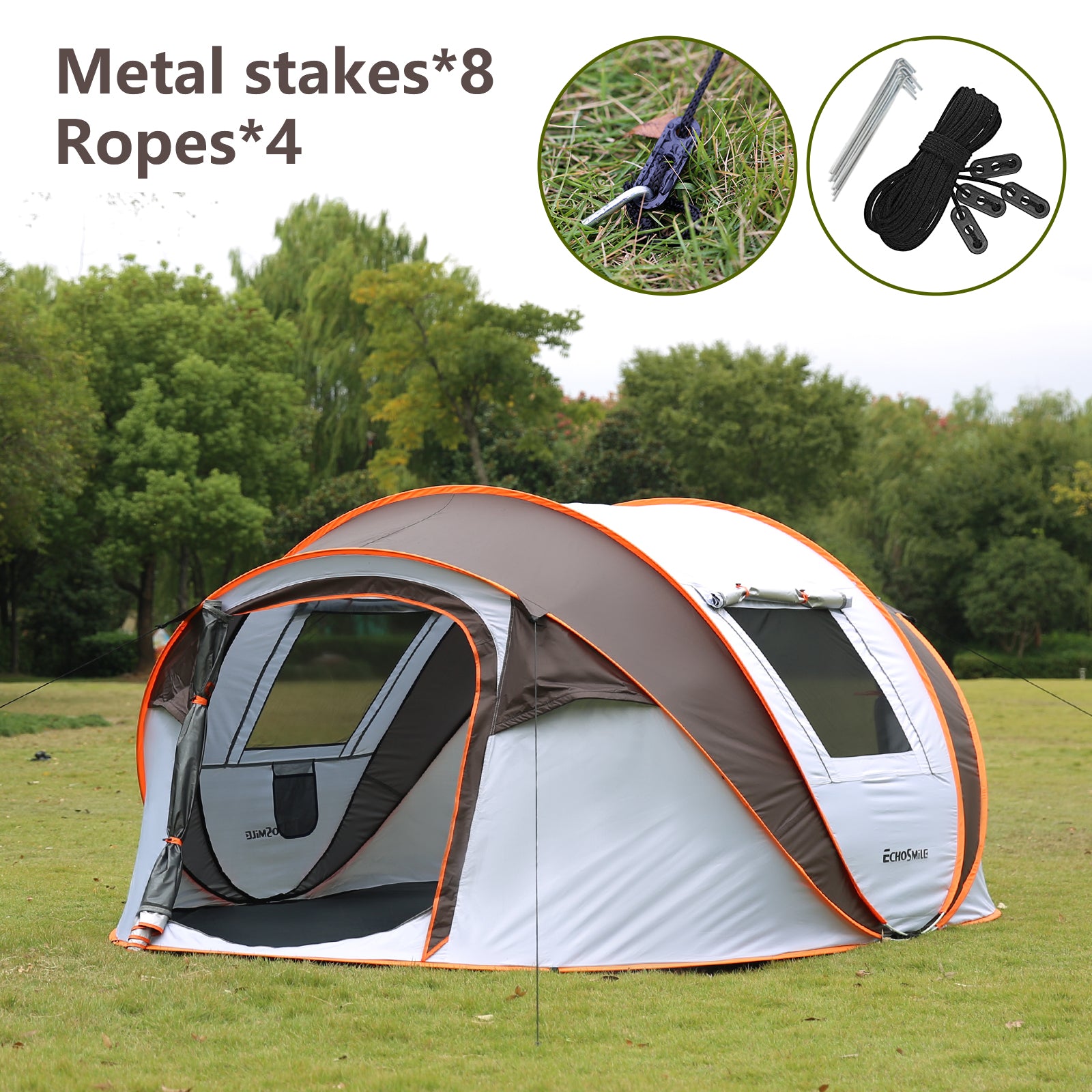4-6 Persons White  Light  Orange Pop-Up Boat Tent