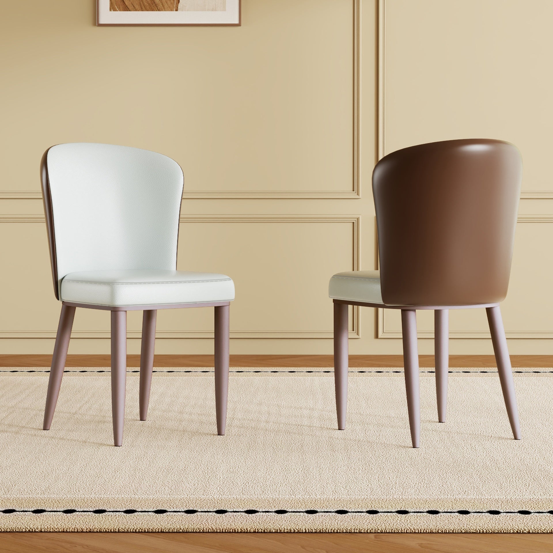Modern Dining Chair with Carbon Steel Legs – Comfortable Seating for Home & Office (Set of 2)