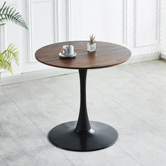 31.5"Walnut COLOR TOP Tulip Table Mid-century Dining Table for 2-4 people With Round Mdf Table Top, Pedestal Dining Table, End Table Leisure Coffee Table